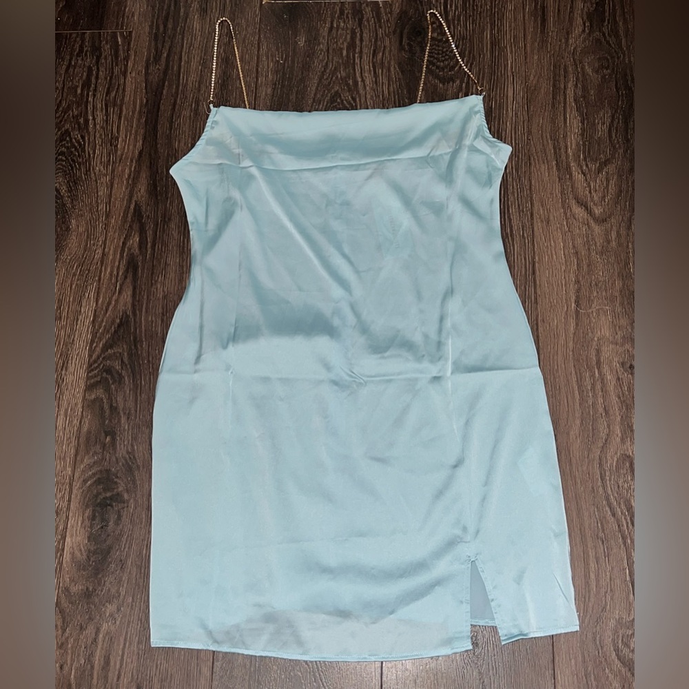 Silky Little Blue Mini Dress !